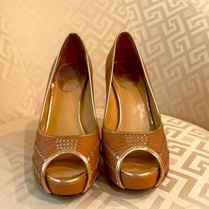 Cole Haan peep toe platform pumps